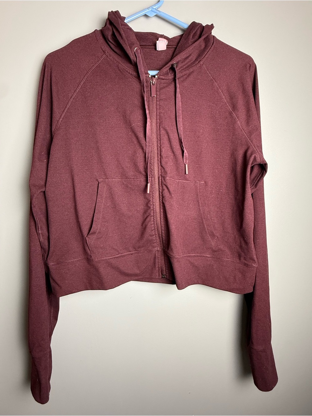 Yogalicious Lux Full Zip Hoodie Womens Sz M Maroon